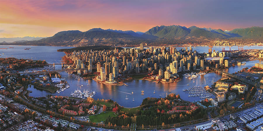 Aerial view of Vancouver